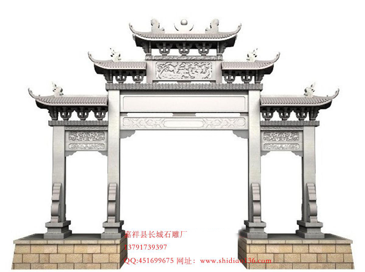 石牌樓，石雕牌坊，石雕牌坊,山門(mén)石雕