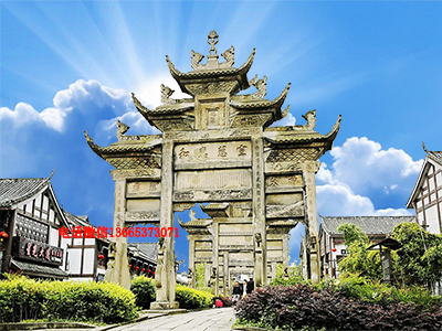 隆昌古建牌坊樣式及雕刻文化